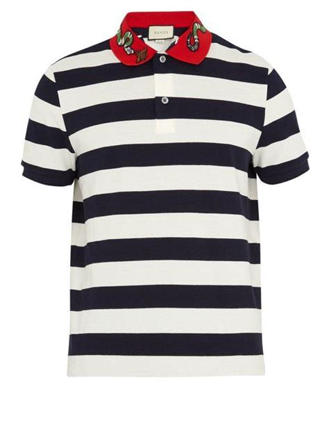 gucci snake poli|gucci navy striped polo shirt.